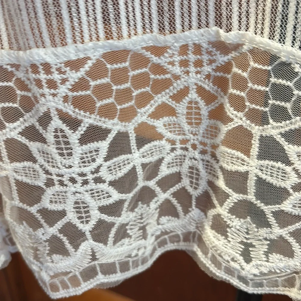 Lace Sheer Cardigan Sweater Short Sleeve Open Front Shrug Floral Bolero Cover Up - Picture 10 of 12